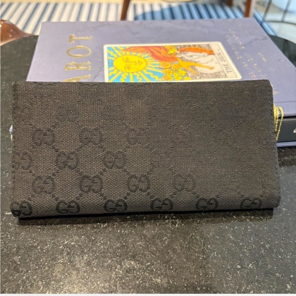 Black Designer Wallet with Embellished Detail - Picture 3 of 5